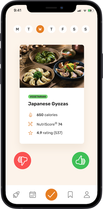 Step two meal approval plan screen