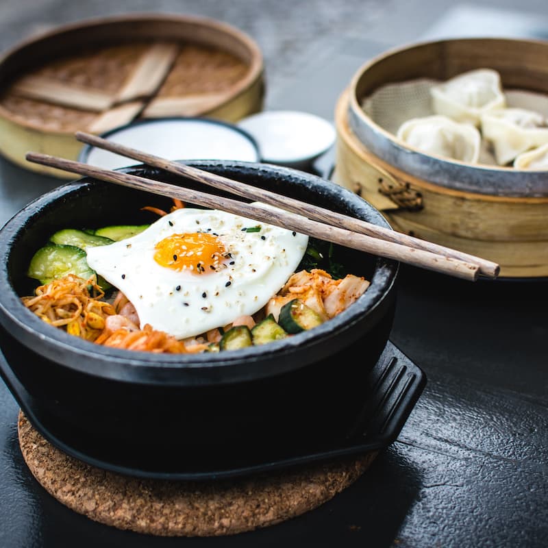 Photo of beautiful and tasty arranged food items